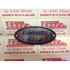 LAMBRETTA SEAT BADGE  PEGASUS SILVER