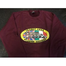 TASS SWEATSHIRT , BURGUNDY  ,LARGE  