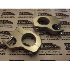 LAMBRETTA BGM PRO BOLT ON TOP FRONT DAMPER BRACKETS SILVER