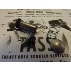 LAMBRETTA STEERING LOCK PIN , SCREW , COVER & SPRING KIT