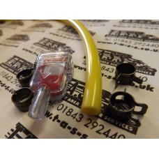 FUEL PIPE BY MOOSE RACING 1/4 (6.4mm) x  12" YELLOW WITH IN LINE FILTER AND CLIPS
