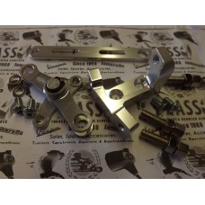 LAMBRETTA  BGM GEAR SWIVEL SET AND ADJUSTER BLOCK  - SILVER