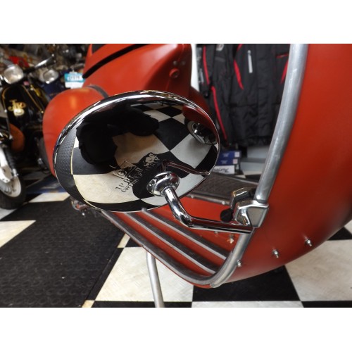 Right Side 105mm Round Legshield Clamp On Mirror Chrome Vespa Lambretta LML 