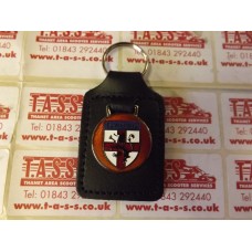 LAMBRETTA LEATHER KEY FOB/KEY RING  ENAMEL BADGE
