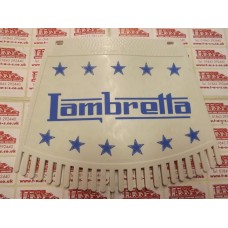 MUDFLAP "KEN COBBIN" STYLE BLUE LAMBRETTA ON WHITE