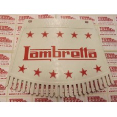 MUDFLAP "KEN COBBIN" STYLE RED LAMBRETTA ON WHITE