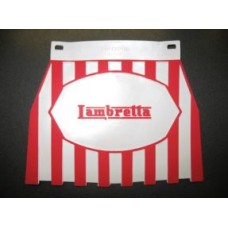 LAMBRETTA LOGO MUDFLAP RED & WHITE STRIPES