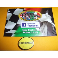 LAMBRETTA LOGO ENAMEL PIN BADGE YELLOW OVAL