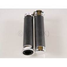 HANDLEBAR GRIPS BLACK WITH  CHROME END- PX/T5